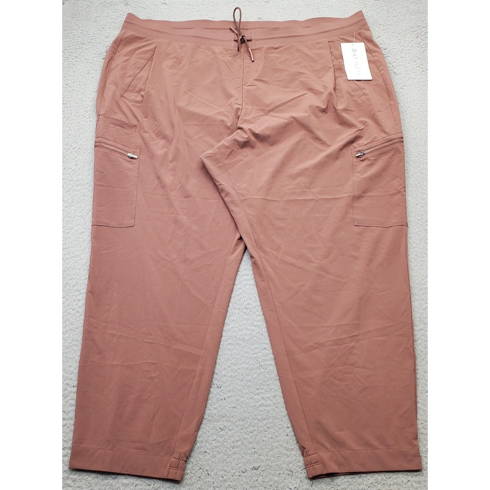 Athleta Venture Pants Womens 24W Brown UPF Utility Stretch Jogger Fit Drawstring